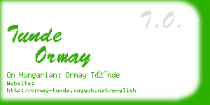 tunde ormay business card